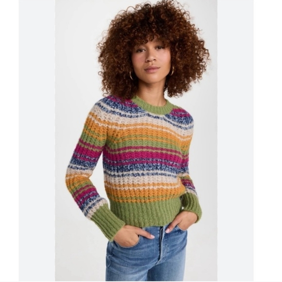 NEW Mother The Inset Puff Sleeve Jumper In Tripped Up - Picture 8 of 8